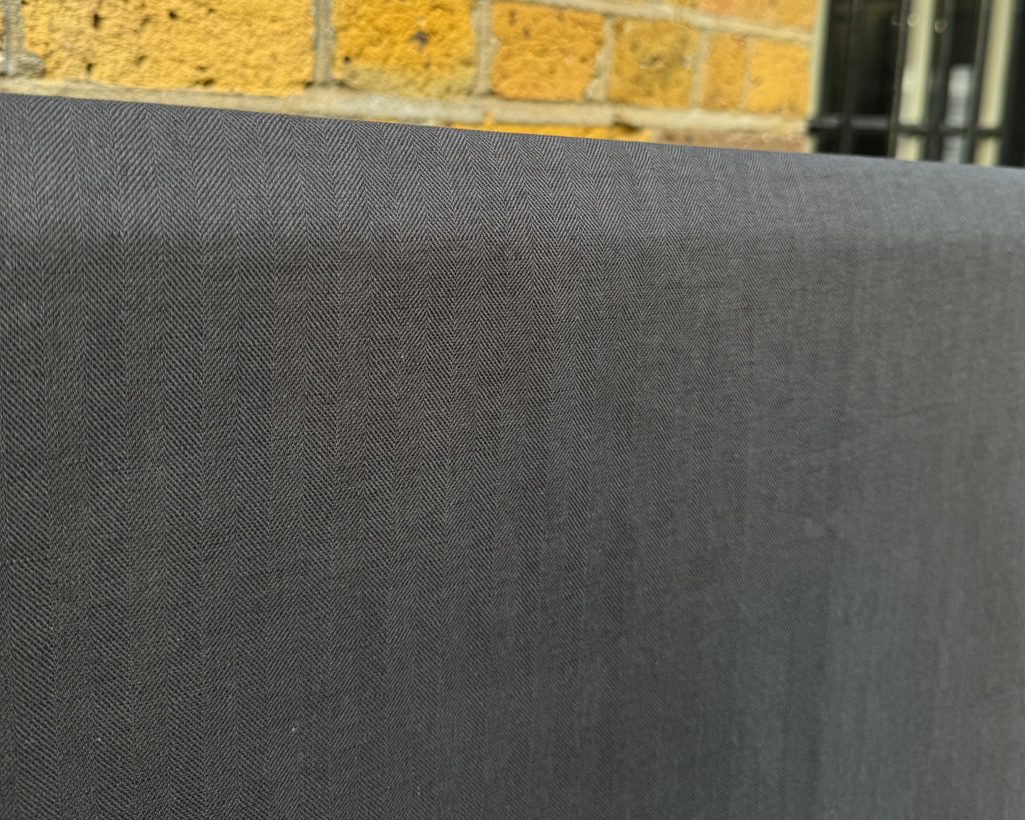Linen Cotton Herringbone Charcoal