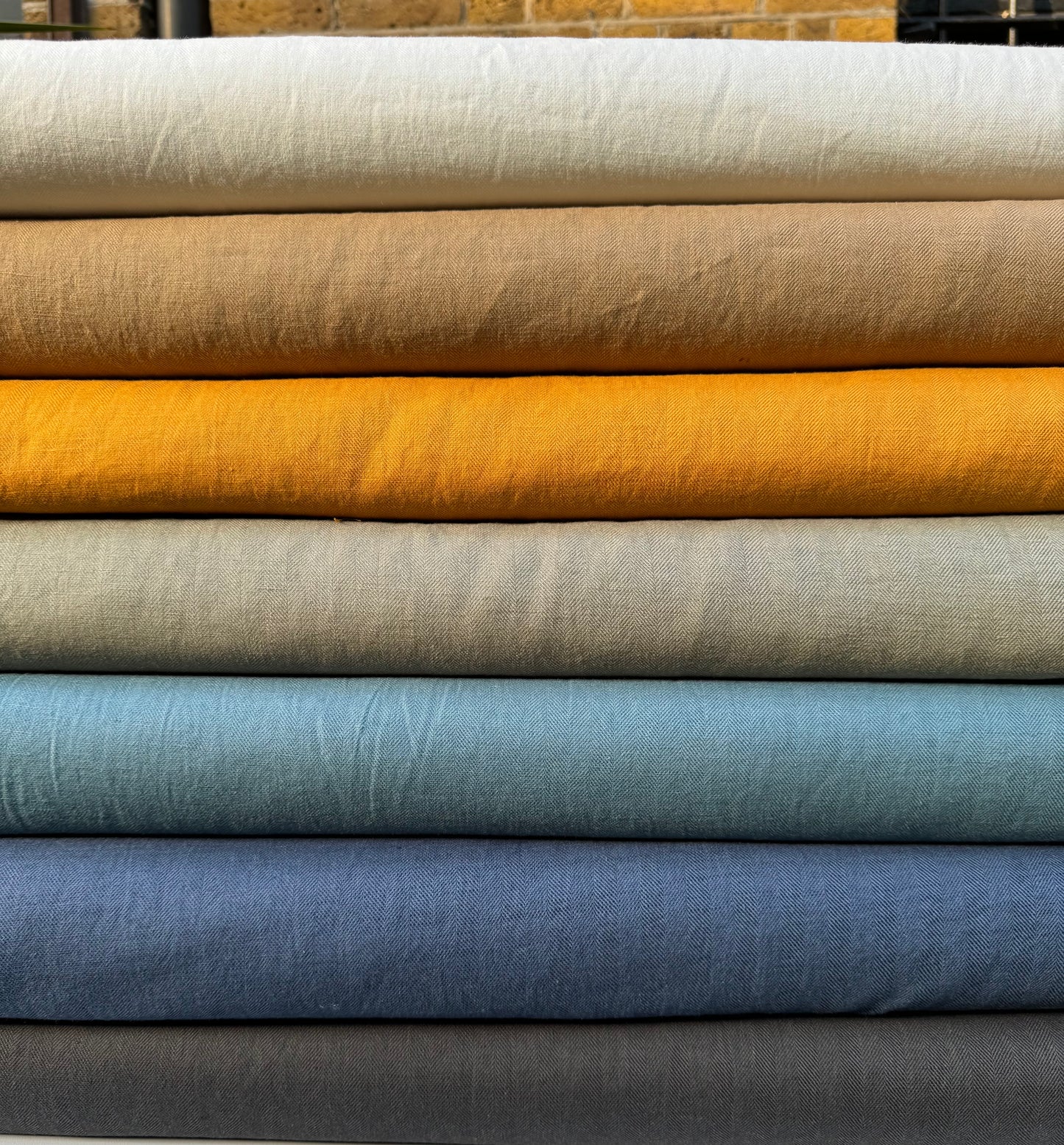 Linen Cotton Herringbone Indigo
